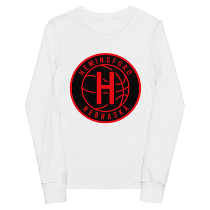 Performance | Youth Long Sleeve T-Shirt | Hemingford Bobcats | Badge Logo