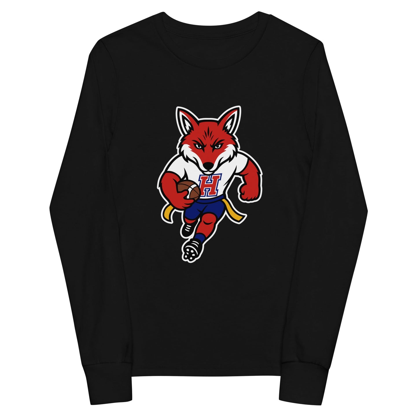 Performance | Youth Long Sleeve T-Shirt | Hornell Flag Football | Mascot Logo