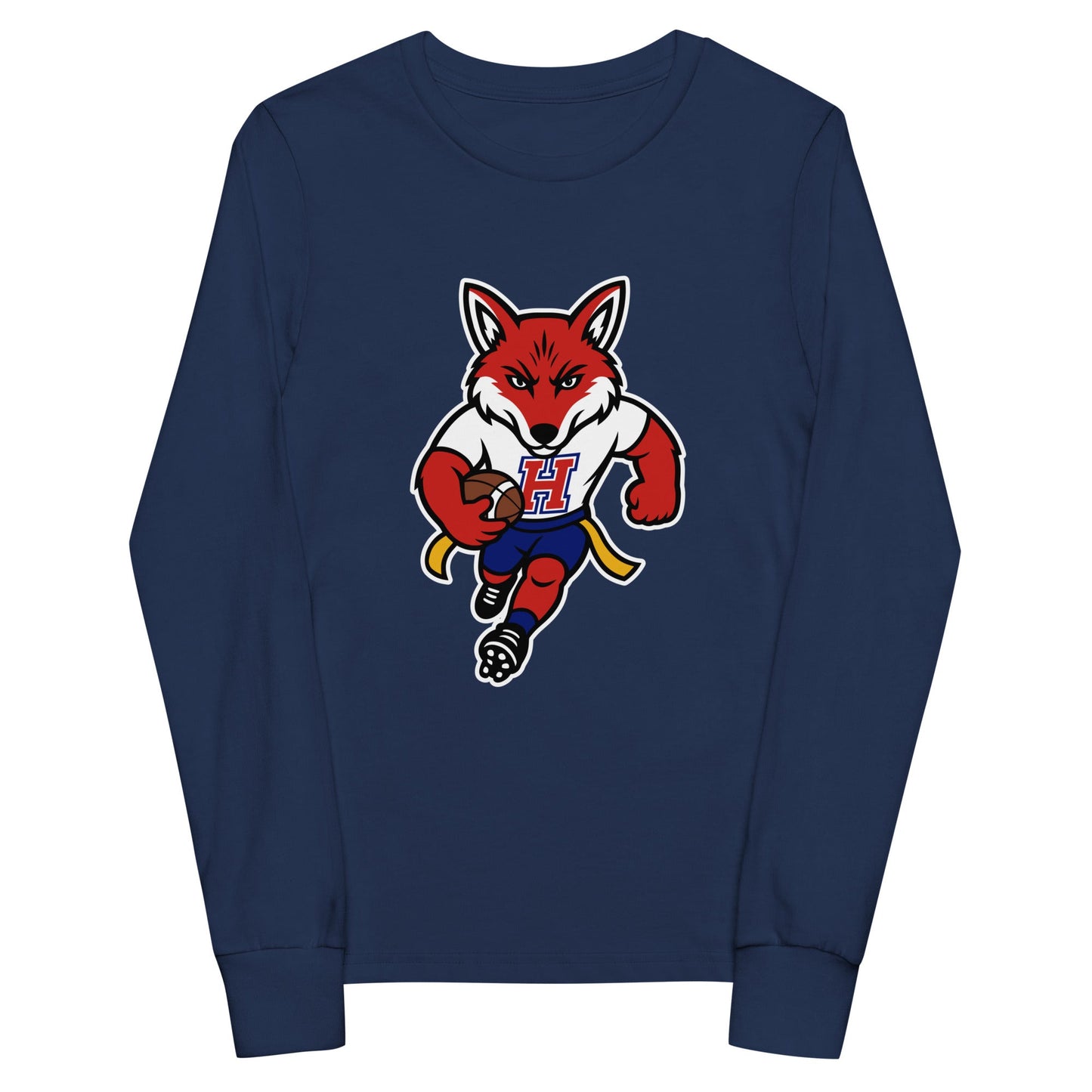 Performance | Youth Long Sleeve T-Shirt | Hornell Flag Football | Mascot Logo