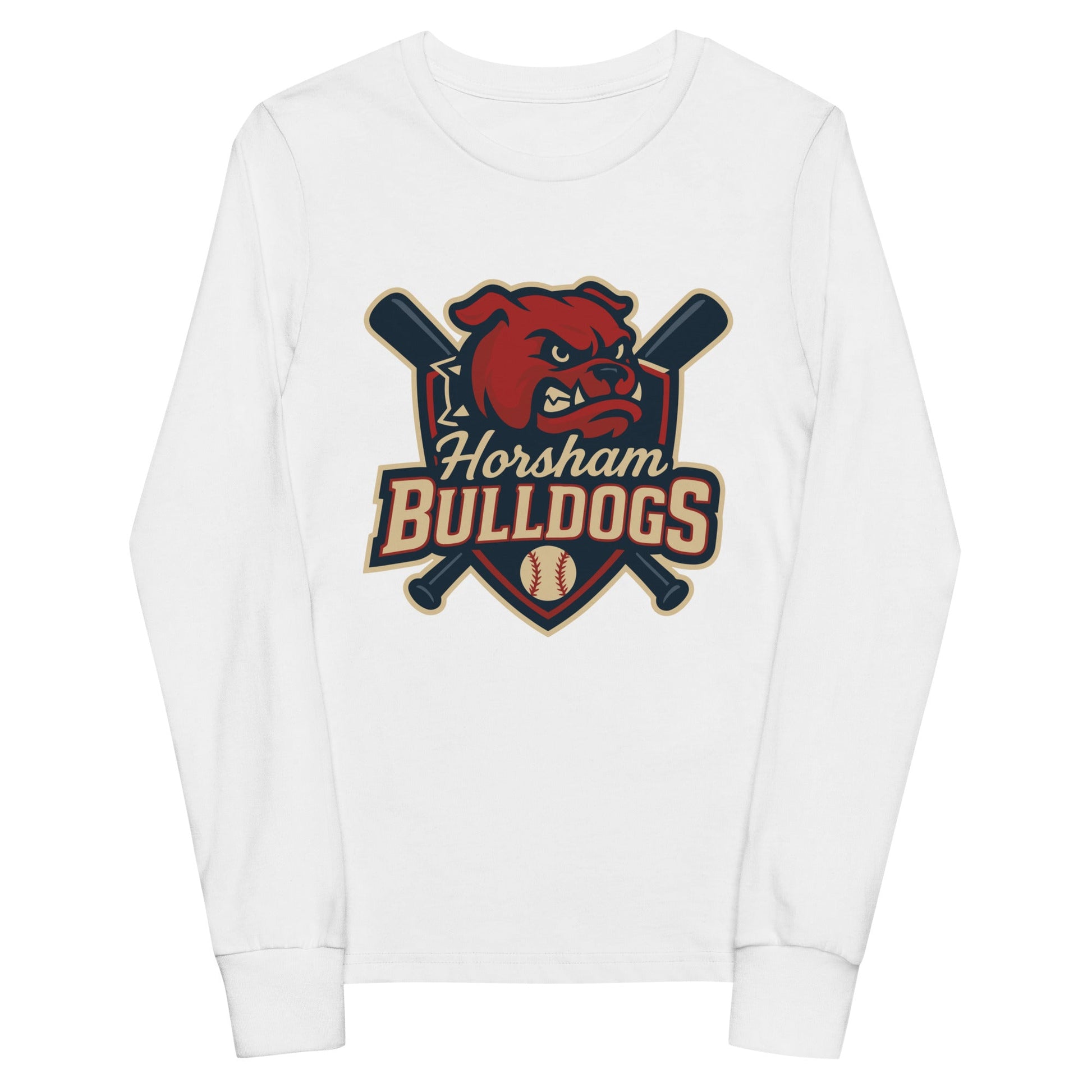 Performance | Youth Long Sleeve T-Shirt | Horsham Travel Baseball | Bulldogs Logo
