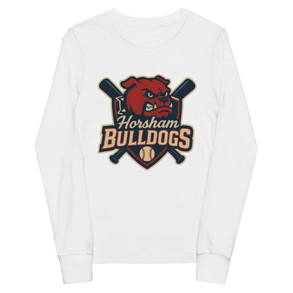 Performance | Youth Long Sleeve T-Shirt | Horsham Travel Baseball | Bulldogs Logo
