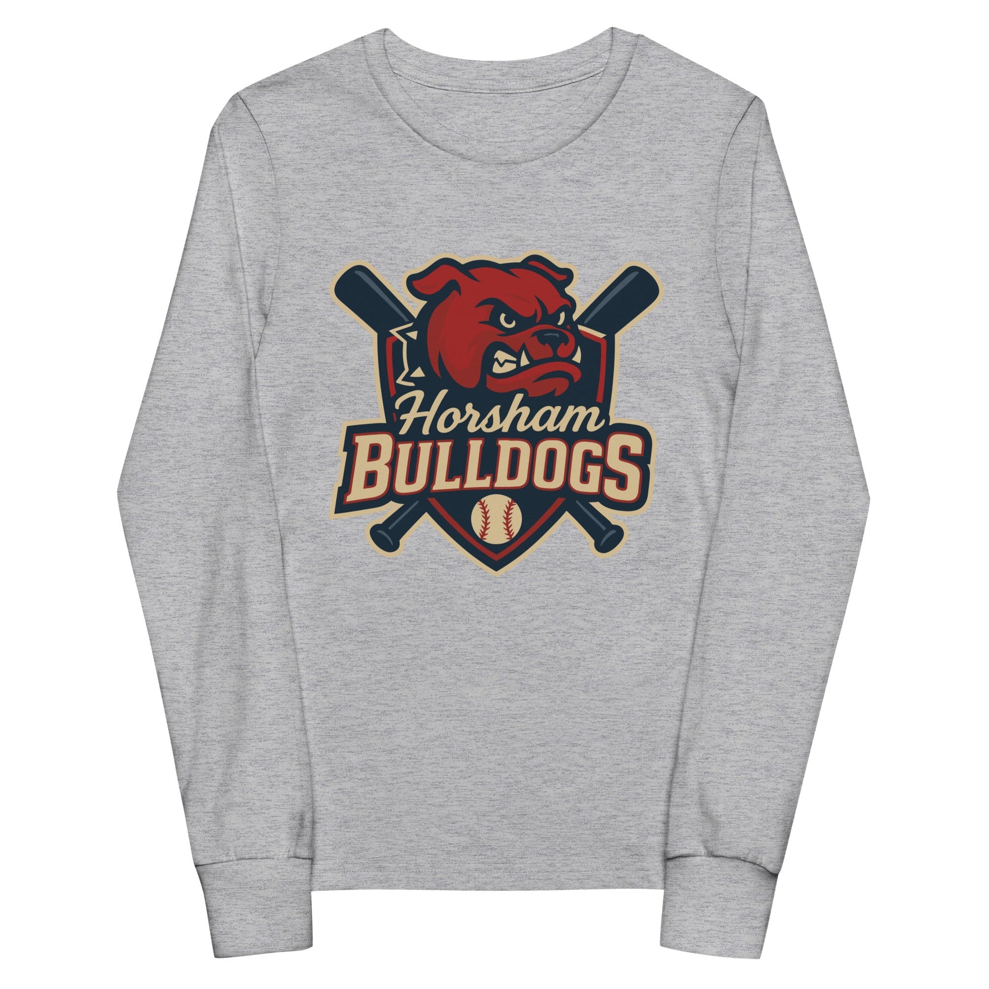 Performance | Youth Long Sleeve T-Shirt | Horsham Travel Baseball | Bulldogs Logo
