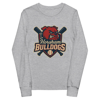 Performance | Youth Long Sleeve T-Shirt | Horsham Travel Baseball | Bulldogs Logo