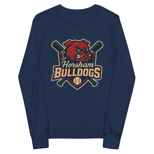 Performance | Youth Long Sleeve T-Shirt | Horsham Travel Baseball | Bulldogs Logo