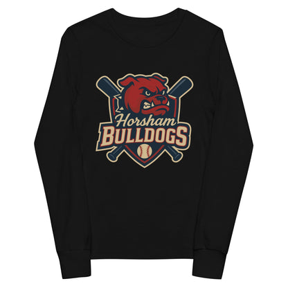 Performance | Youth Long Sleeve T-Shirt | Horsham Travel Baseball | Bulldogs Logo