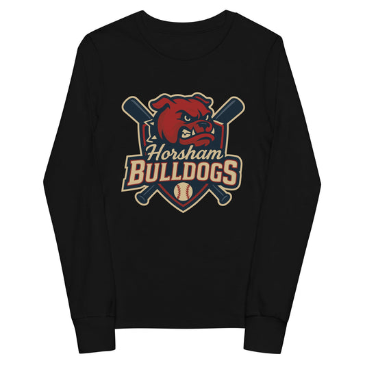 Performance | Youth Long Sleeve T-Shirt | Horsham Travel Baseball | Bulldogs Logo