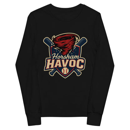 Performance | Youth Long Sleeve T-Shirt | Horsham Travel Baseball | Havoc Logo