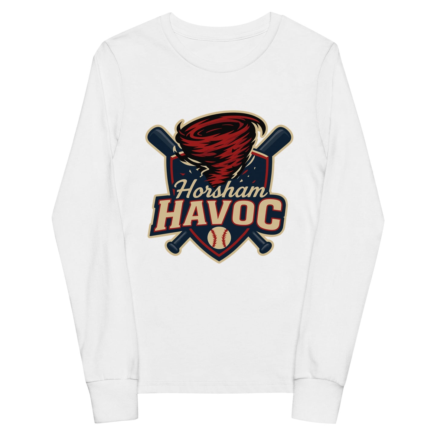 Performance | Youth Long Sleeve T-Shirt | Horsham Travel Baseball | Havoc Logo