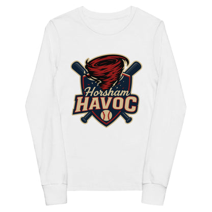 Performance | Youth Long Sleeve T-Shirt | Horsham Travel Baseball | Havoc Logo