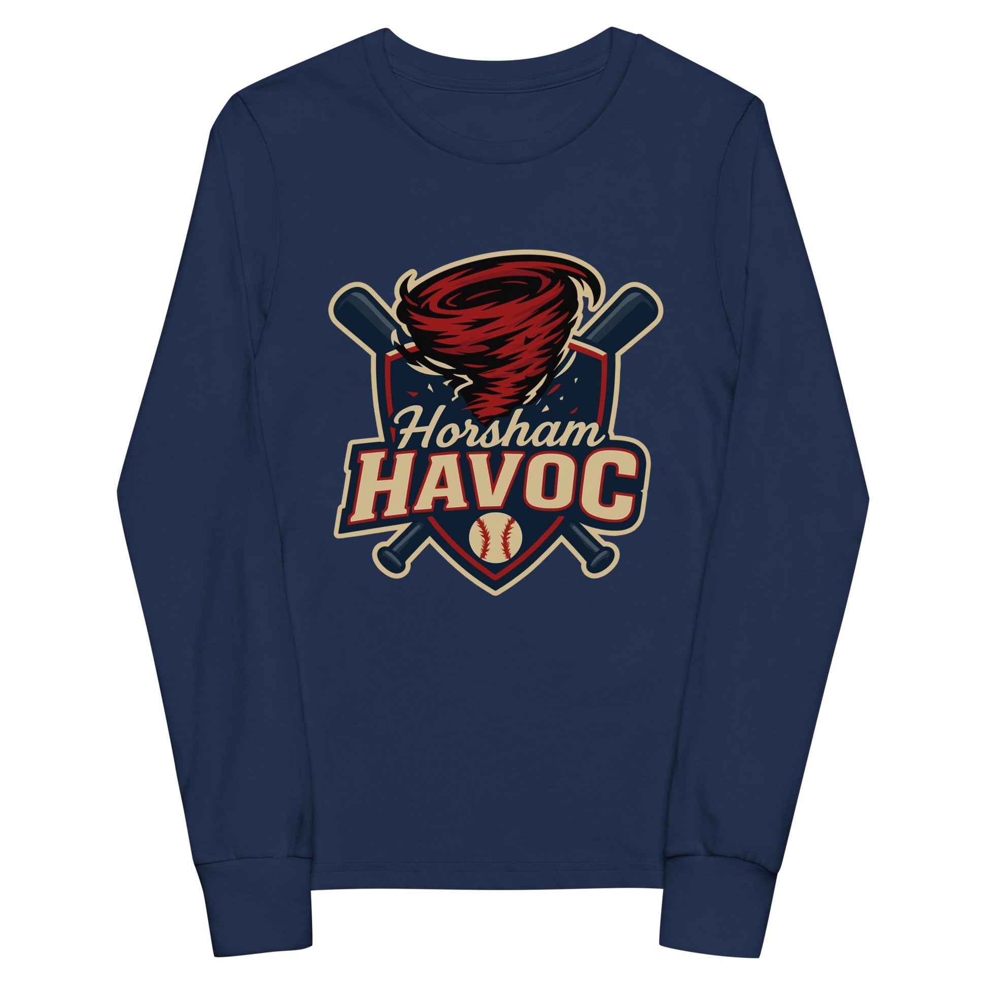 Performance | Youth Long Sleeve T-Shirt | Horsham Travel Baseball | Havoc Logo
