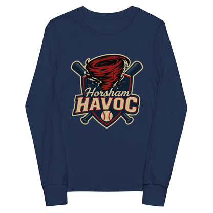 Performance | Youth Long Sleeve T-Shirt | Horsham Travel Baseball | Havoc Logo