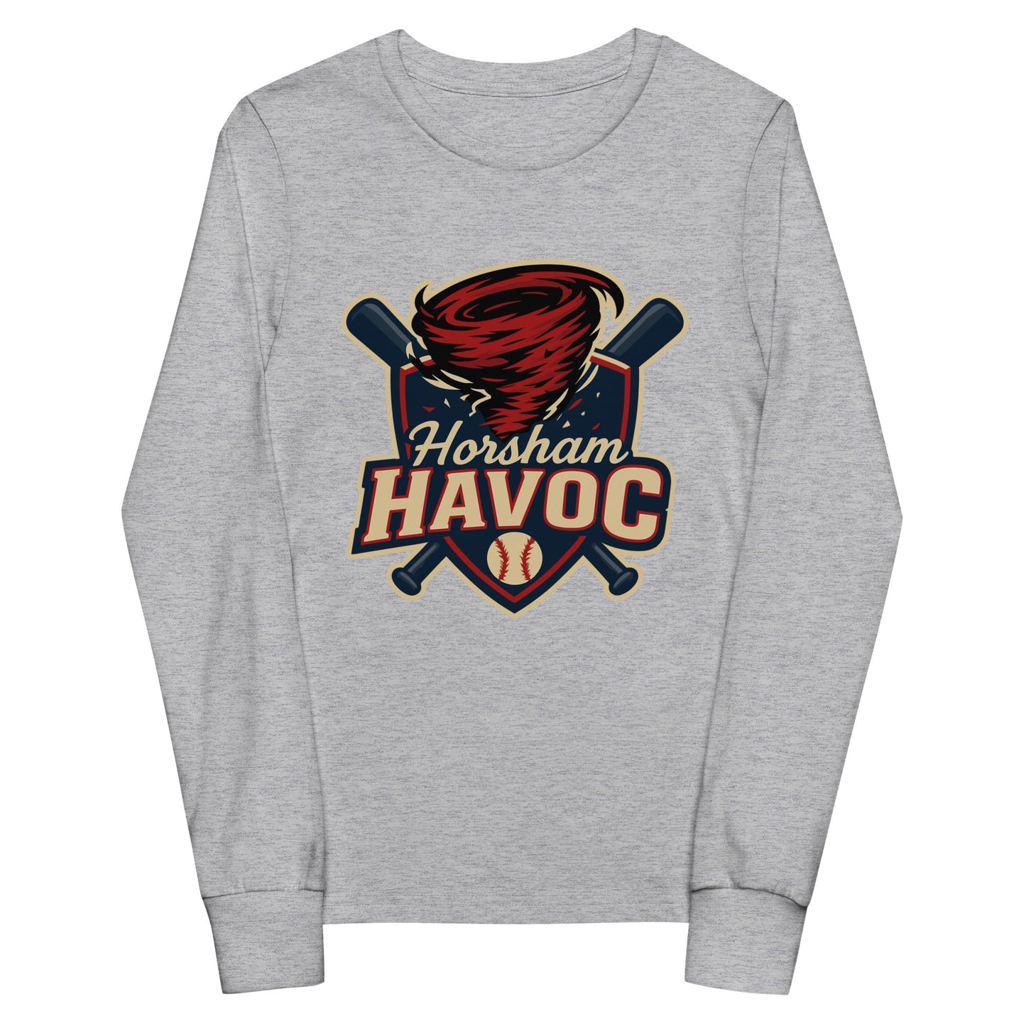 Performance | Youth Long Sleeve T-Shirt | Horsham Travel Baseball | Havoc Logo