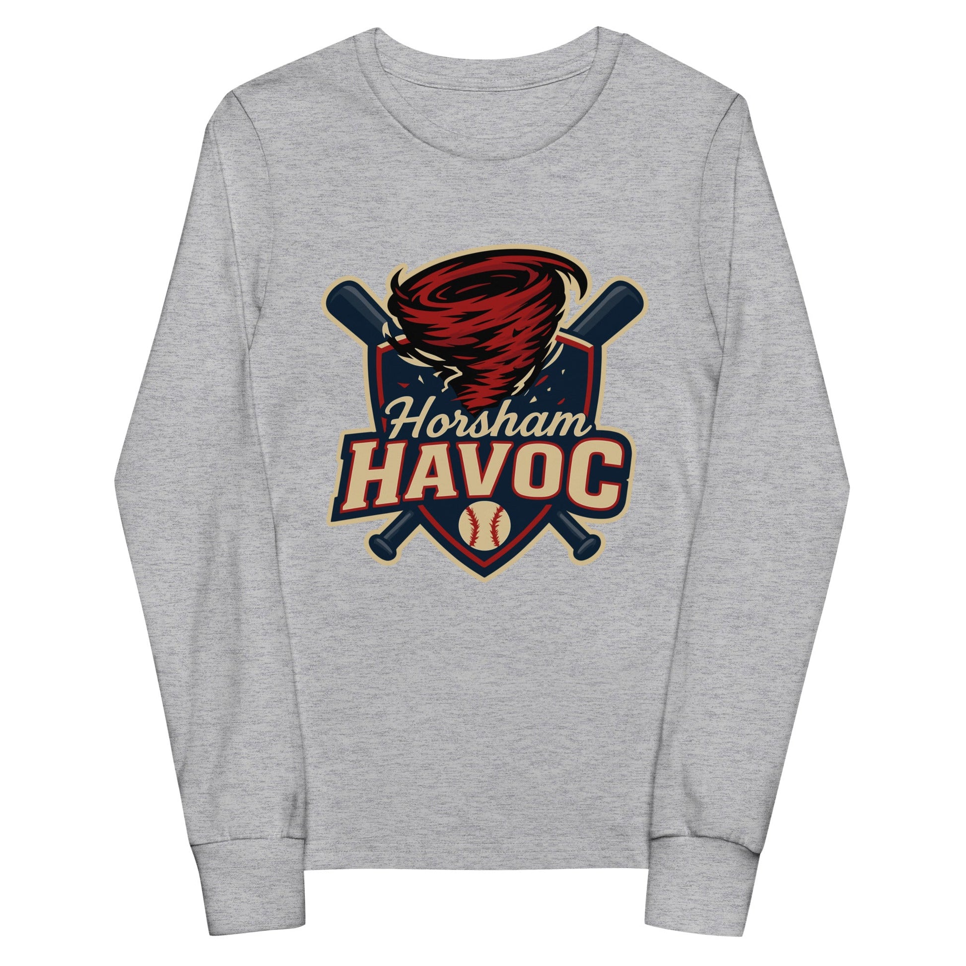 Performance | Youth Long Sleeve T-Shirt | Horsham Travel Baseball | Havoc Logo