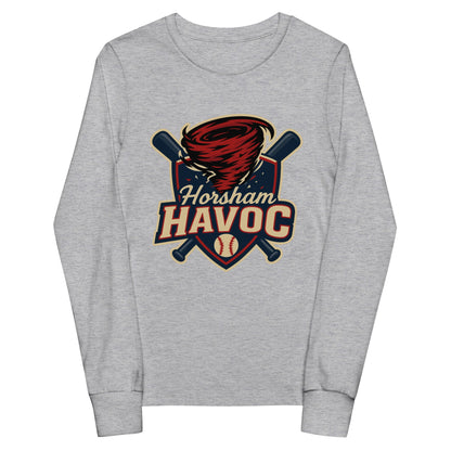 Performance | Youth Long Sleeve T-Shirt | Horsham Travel Baseball | Havoc Logo