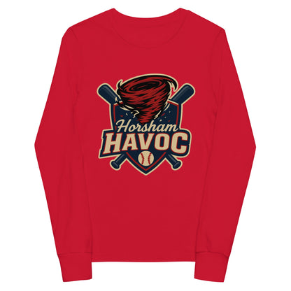 Performance | Youth Long Sleeve T-Shirt | Horsham Travel Baseball | Havoc Logo