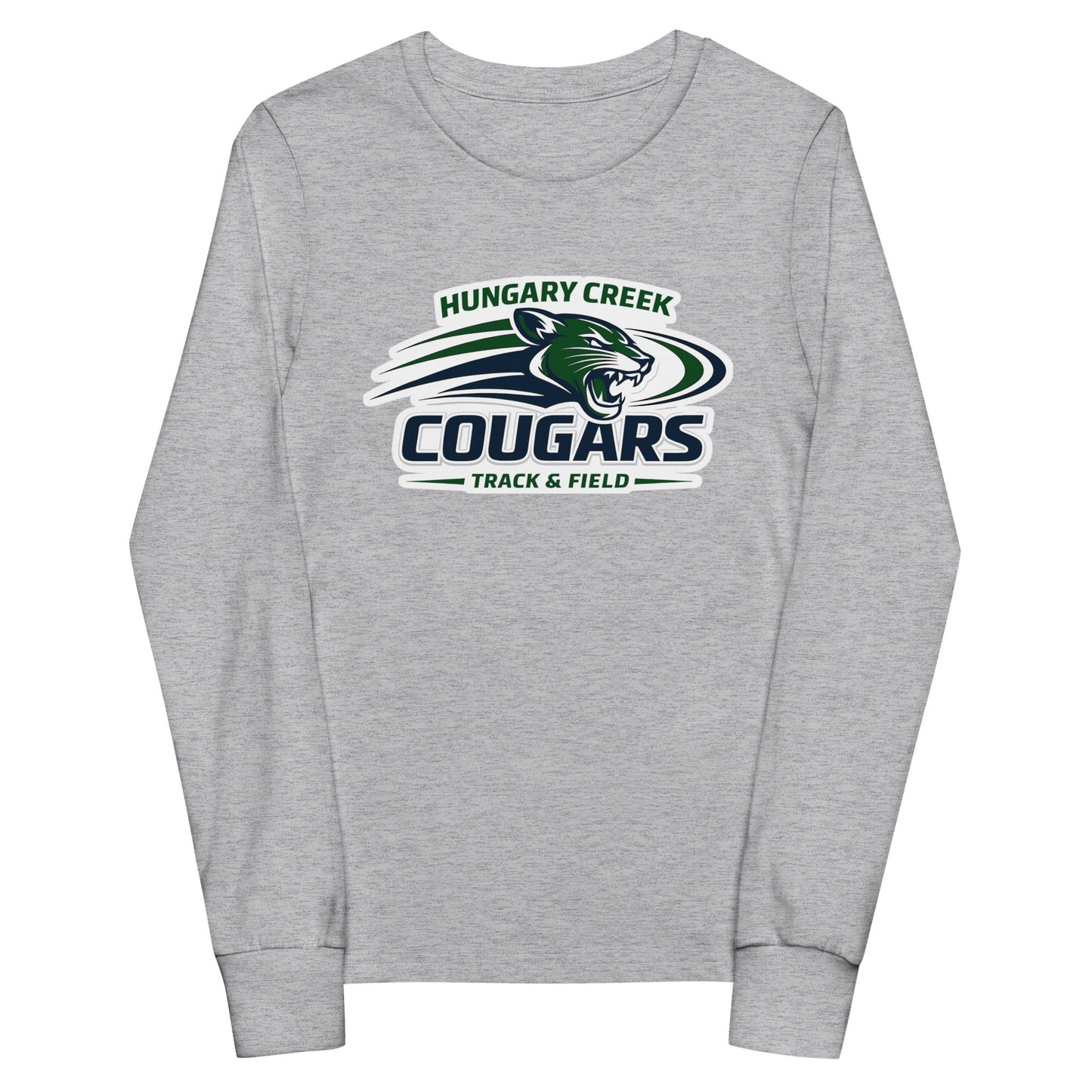 Performance | Youth Long Sleeve T-Shirt | Hungary Creek Cougar | Modern Icon Logo