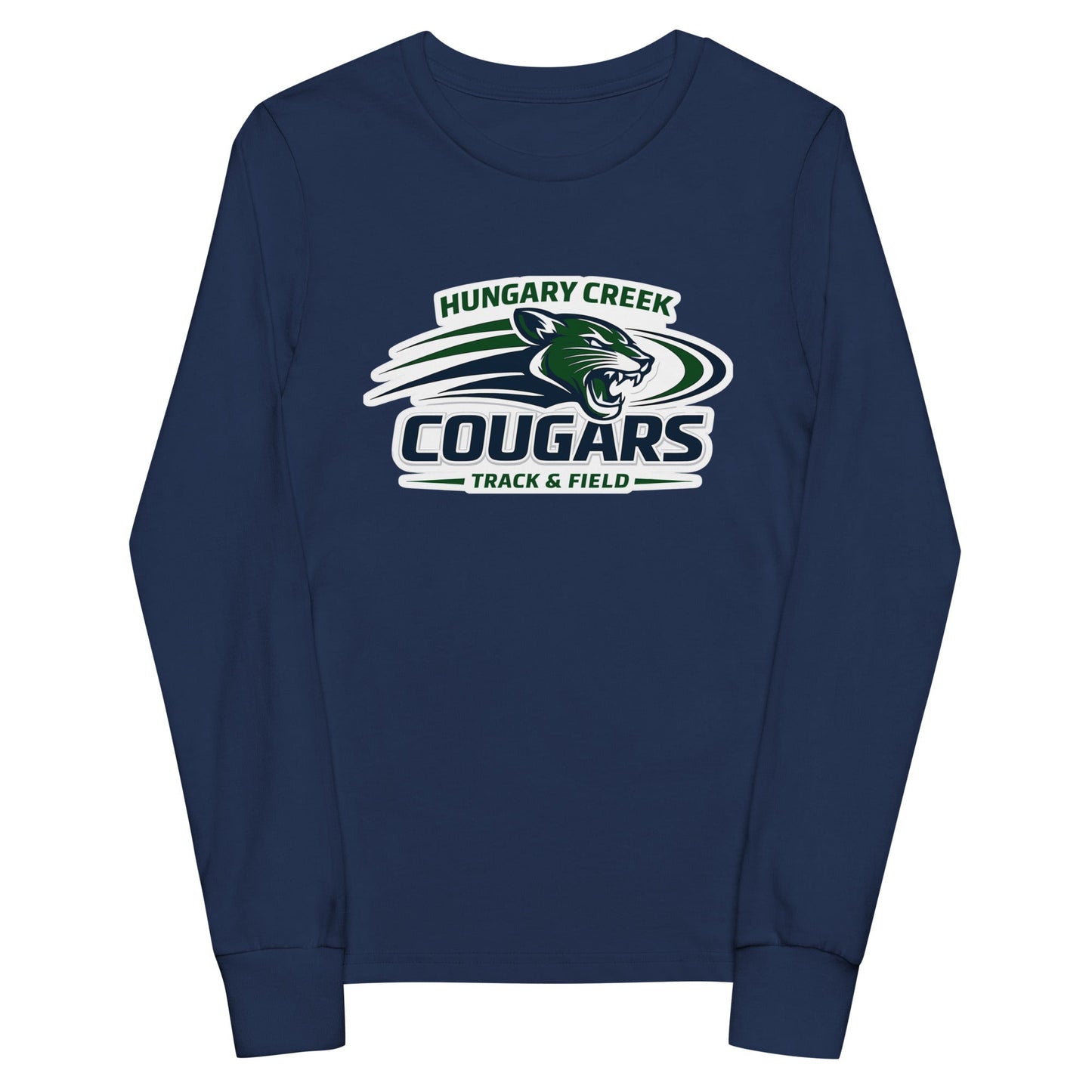 Performance | Youth Long Sleeve T-Shirt | Hungary Creek Cougar | Modern Icon Logo