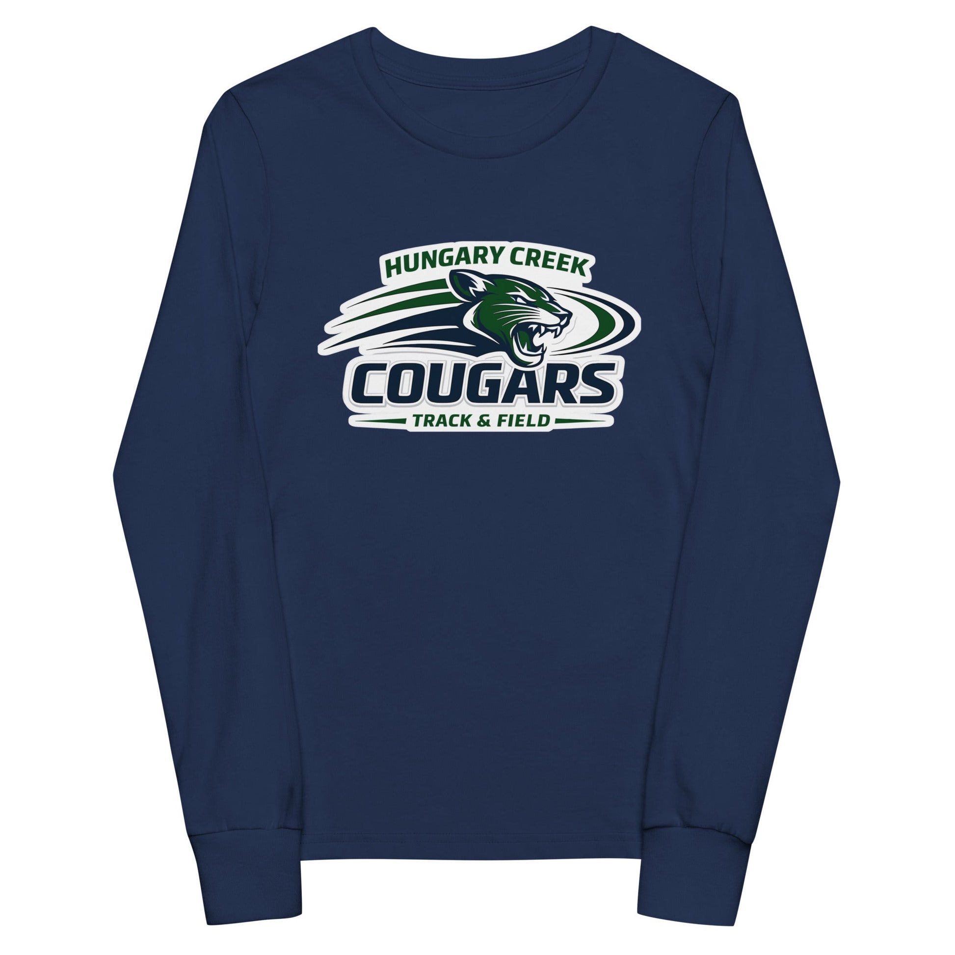 Performance | Youth Long Sleeve T-Shirt | Hungary Creek Cougar | Modern Icon Logo
