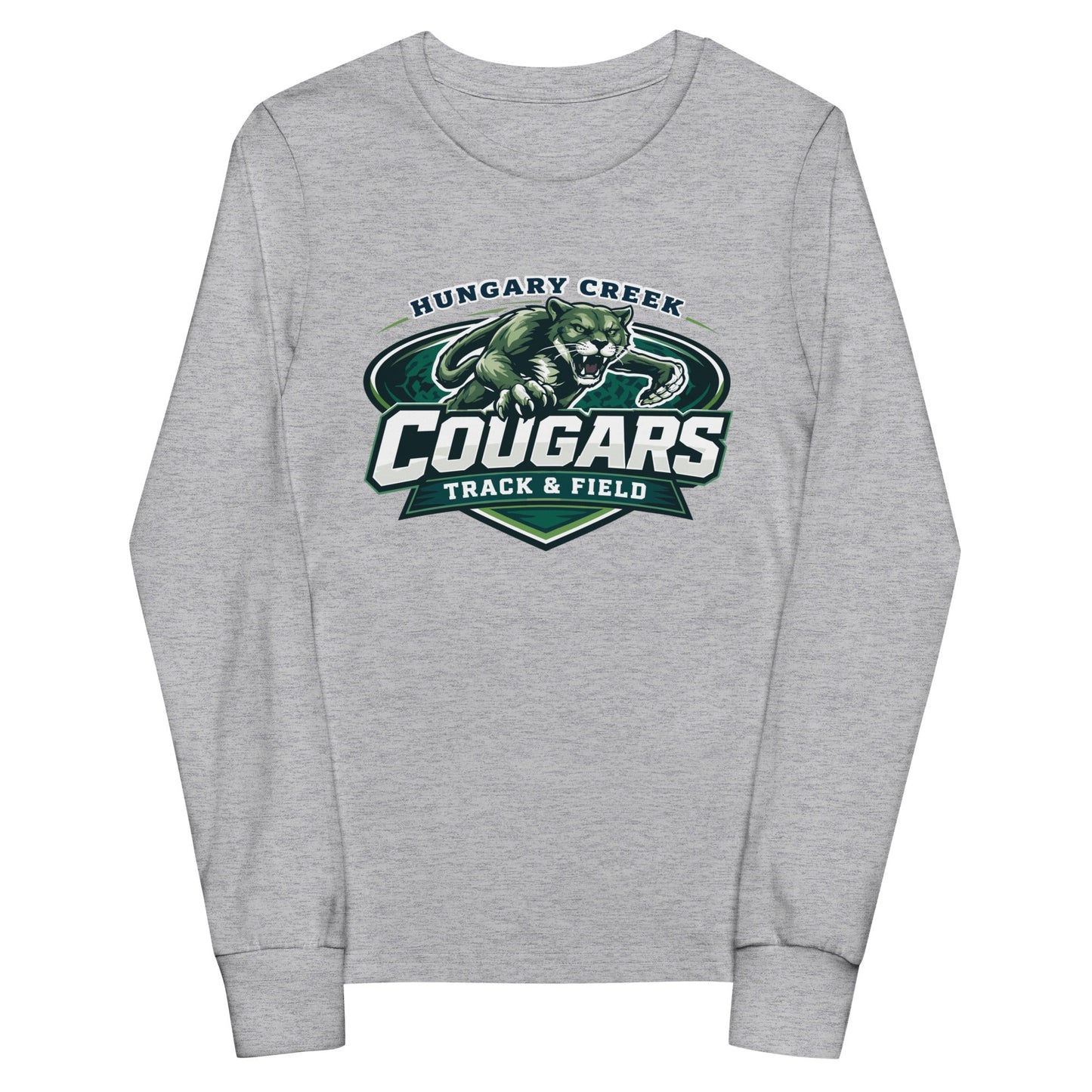 Performance | Youth Long Sleeve T-Shirt | Hungary Creek Cougar | Shield Logo