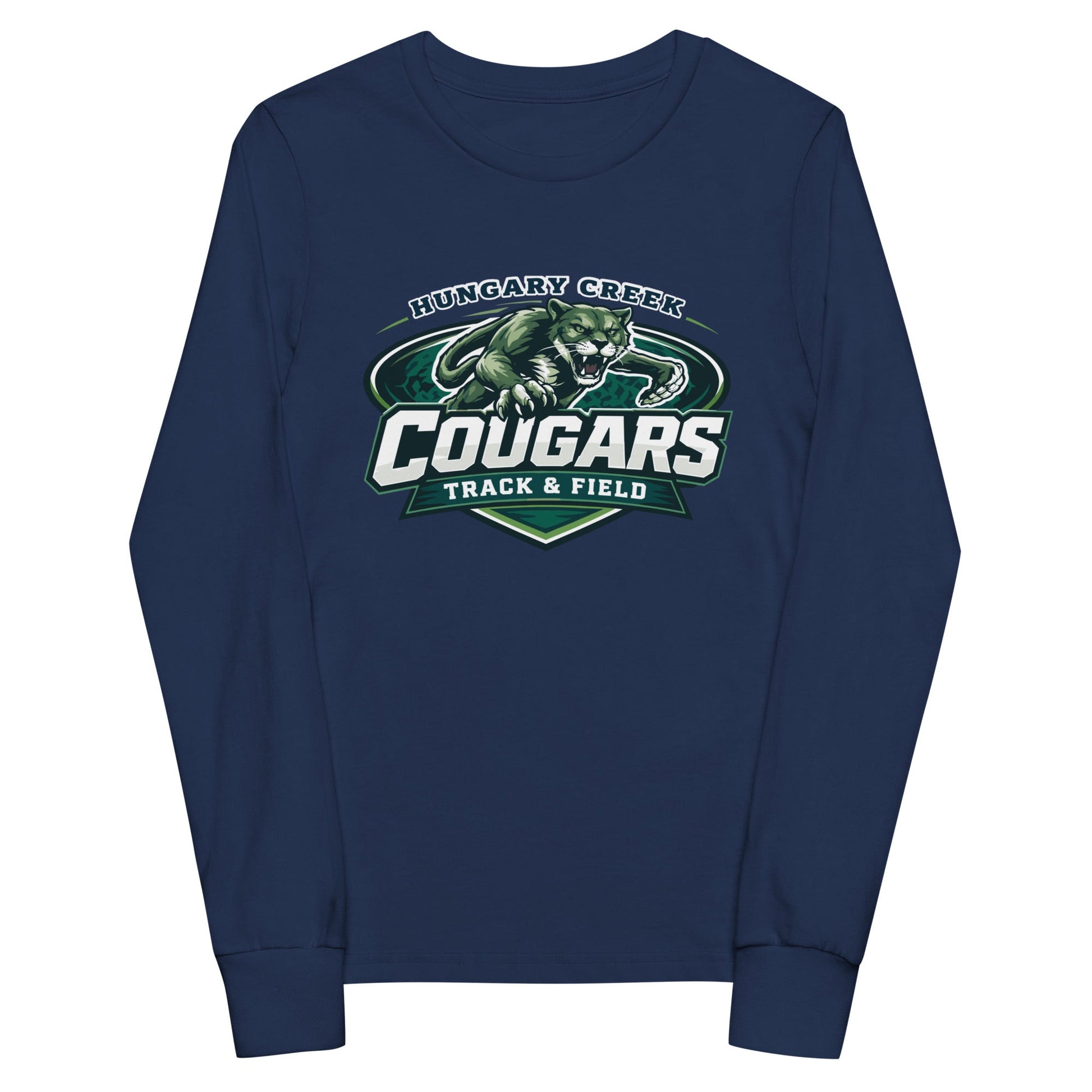 Performance | Youth Long Sleeve T-Shirt | Hungary Creek Cougar | Shield Logo