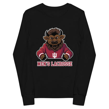 Performance | Youth Long Sleeve T-Shirt | Indiana University Lacrosse | Mascot Logo