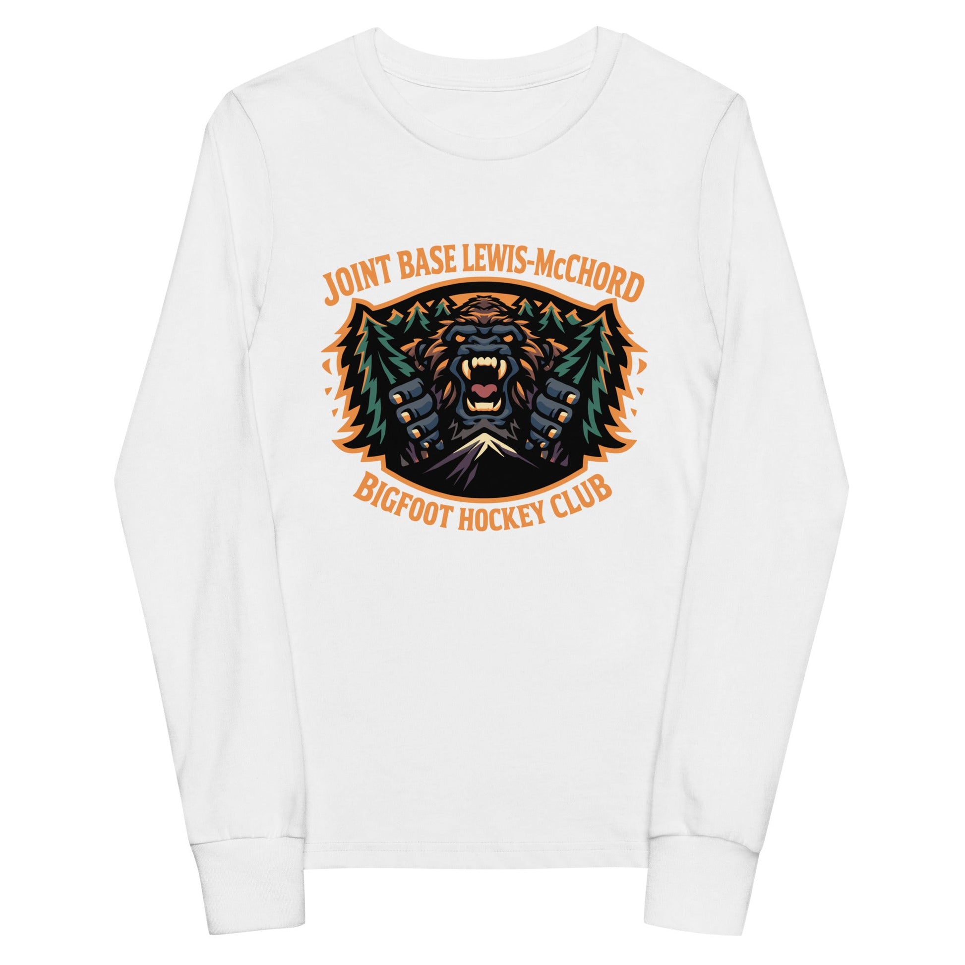 Performance | Youth Long Sleeve T-Shirt | JBLM Bigfoot Hockey Team | Mascot Logo