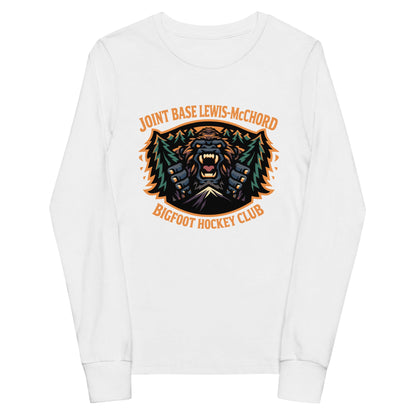 Performance | Youth Long Sleeve T-Shirt | JBLM Bigfoot Hockey Team | Mascot Logo