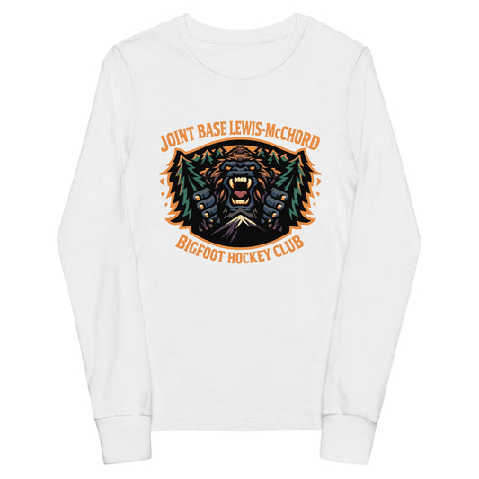 Performance | Youth Long Sleeve T-Shirt | JBLM Bigfoot Hockey Team | Mascot Logo