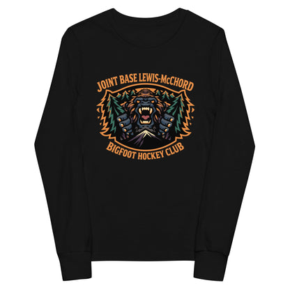 Performance | Youth Long Sleeve T-Shirt | JBLM Bigfoot Hockey Team | Mascot Logo