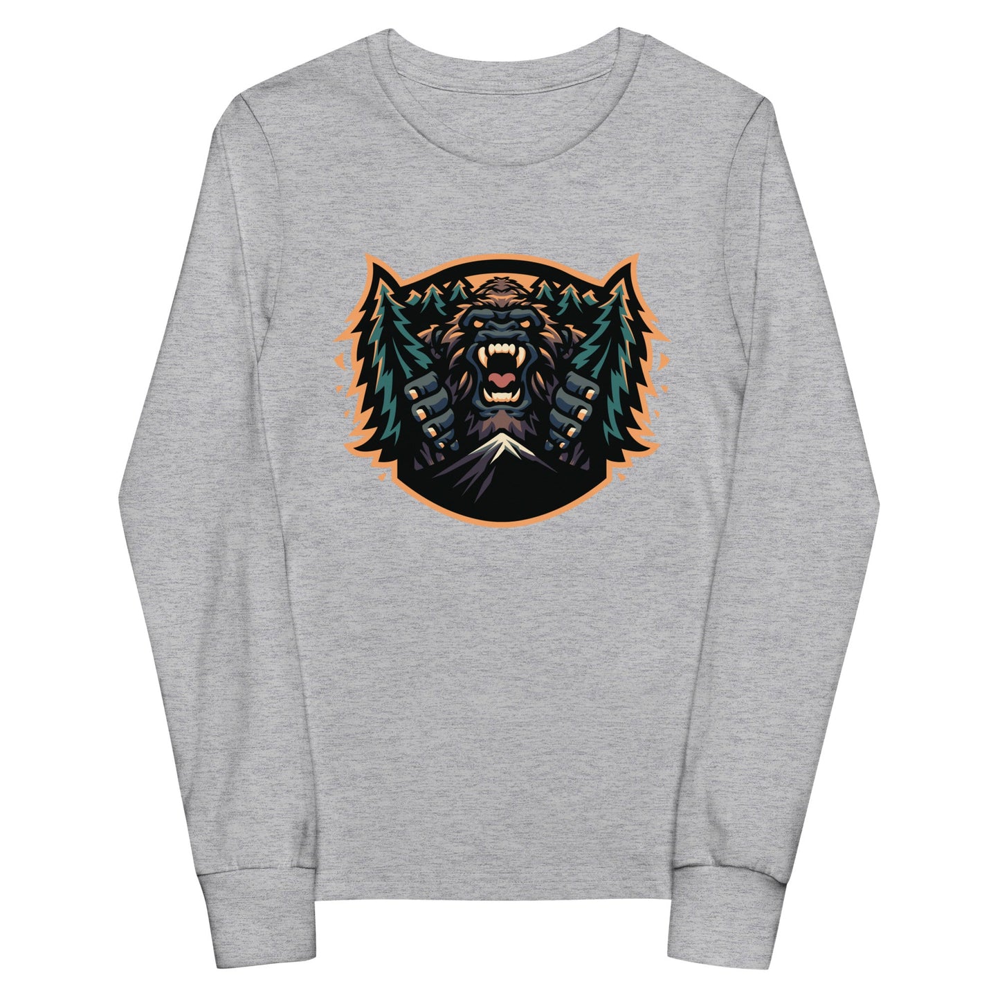 Performance | Youth Long Sleeve T-Shirt | JBLM Bigfoot Hockey Team | Mascot Logo