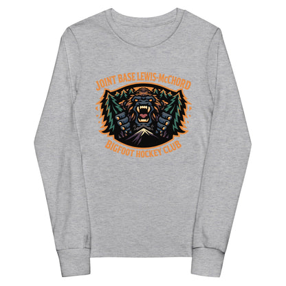 Performance | Youth Long Sleeve T-Shirt | JBLM Bigfoot Hockey Team | Mascot Logo