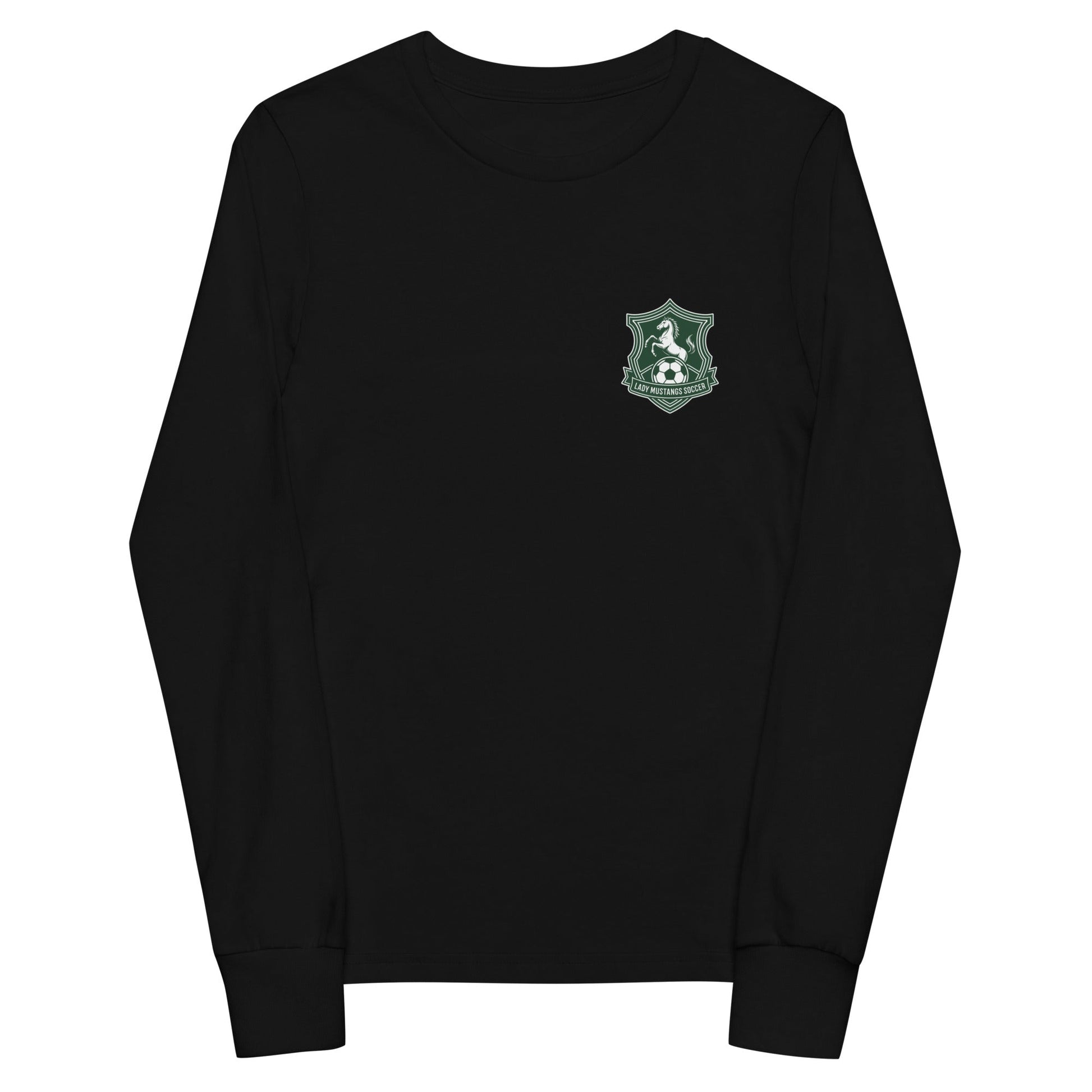 Performance | Youth Long Sleeve T-Shirt | JFK Memorial Lady Mustang Soccer | Pocket Logo