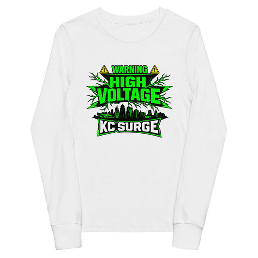 Performance | Youth Long Sleeve T-Shirt | Kansas City Surge | High Voltage Logo