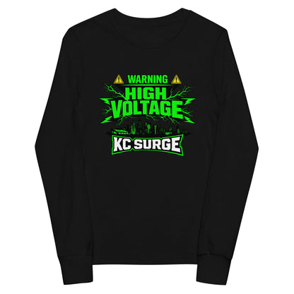 Performance | Youth Long Sleeve T-Shirt | Kansas City Surge | High Voltage Logo