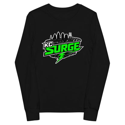 Performance | Youth Long Sleeve T-Shirt | Kansas City Surge | Neon Skyline Logo
