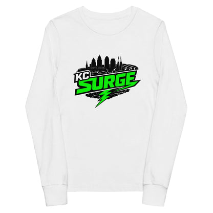 Performance | Youth Long Sleeve T-Shirt | Kansas City Surge | Neon Skyline Logo