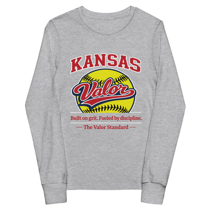 Performance | Youth Long Sleeve T-Shirt | Kansas Valor Fan Gear | The Standard Logo