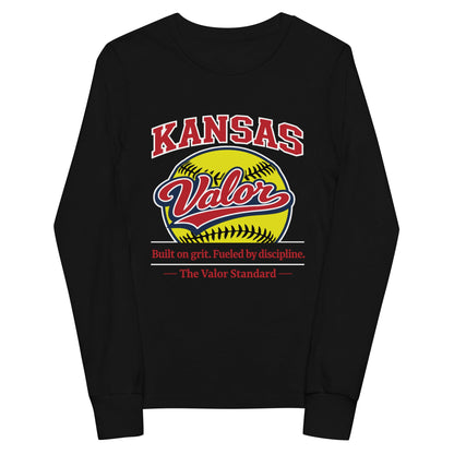 Performance | Youth Long Sleeve T-Shirt | Kansas Valor Fan Gear | The Standard Logo