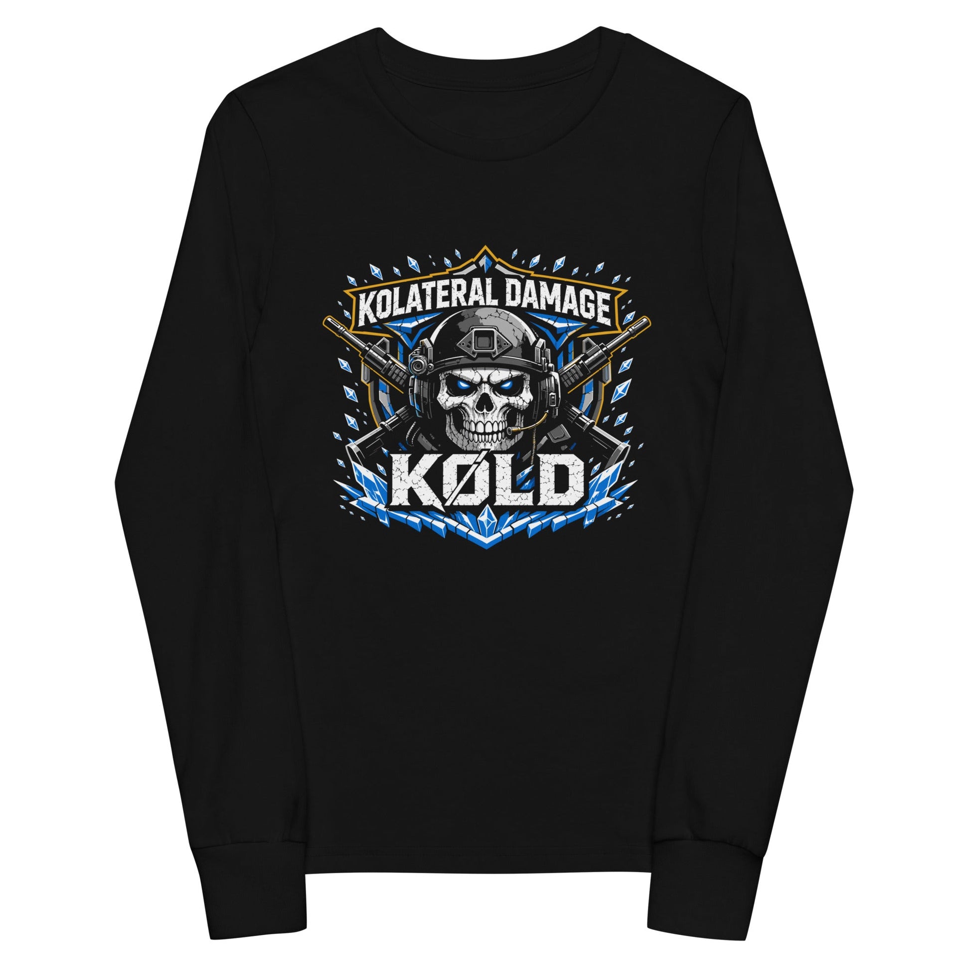 Performance | Youth Long Sleeve T-Shirt | Kolateral Damage E-Sports | Emblem Logo