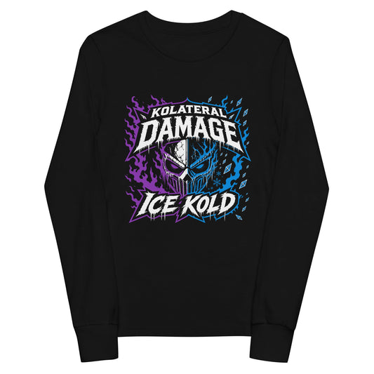 Performance | Youth Long Sleeve T-Shirt | Kolateral Damage E-Sports | Ice Kold Crest Logo