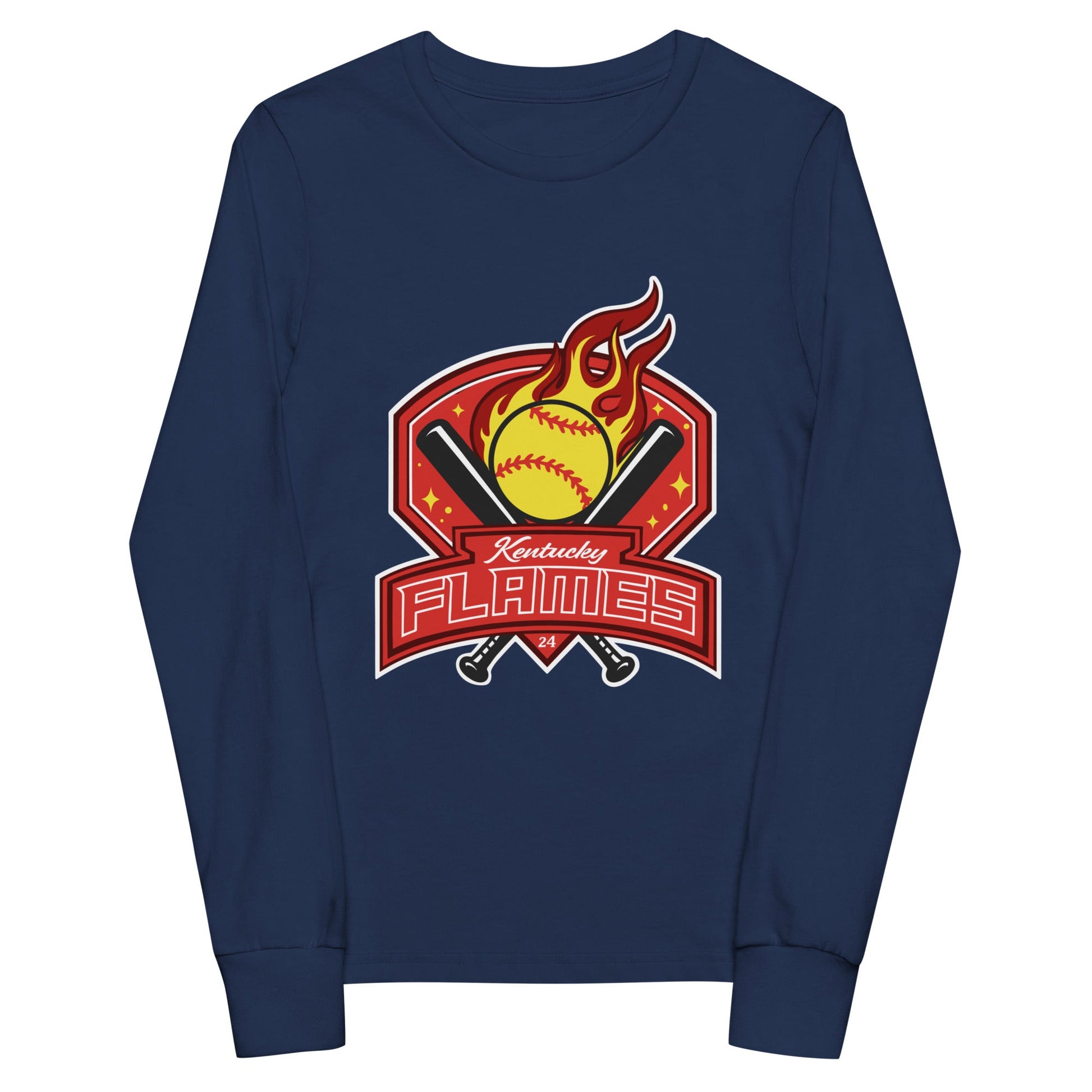 Performance | Youth Long Sleeve T-Shirt | KY Flames | Emblem Logo