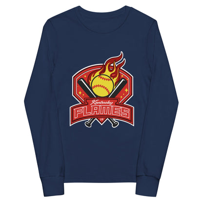 Performance | Youth Long Sleeve T-Shirt | KY Flames | Emblem Logo