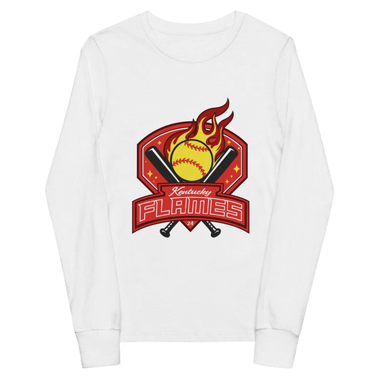 Performance | Youth Long Sleeve T-Shirt | KY Flames | Emblem Logo
