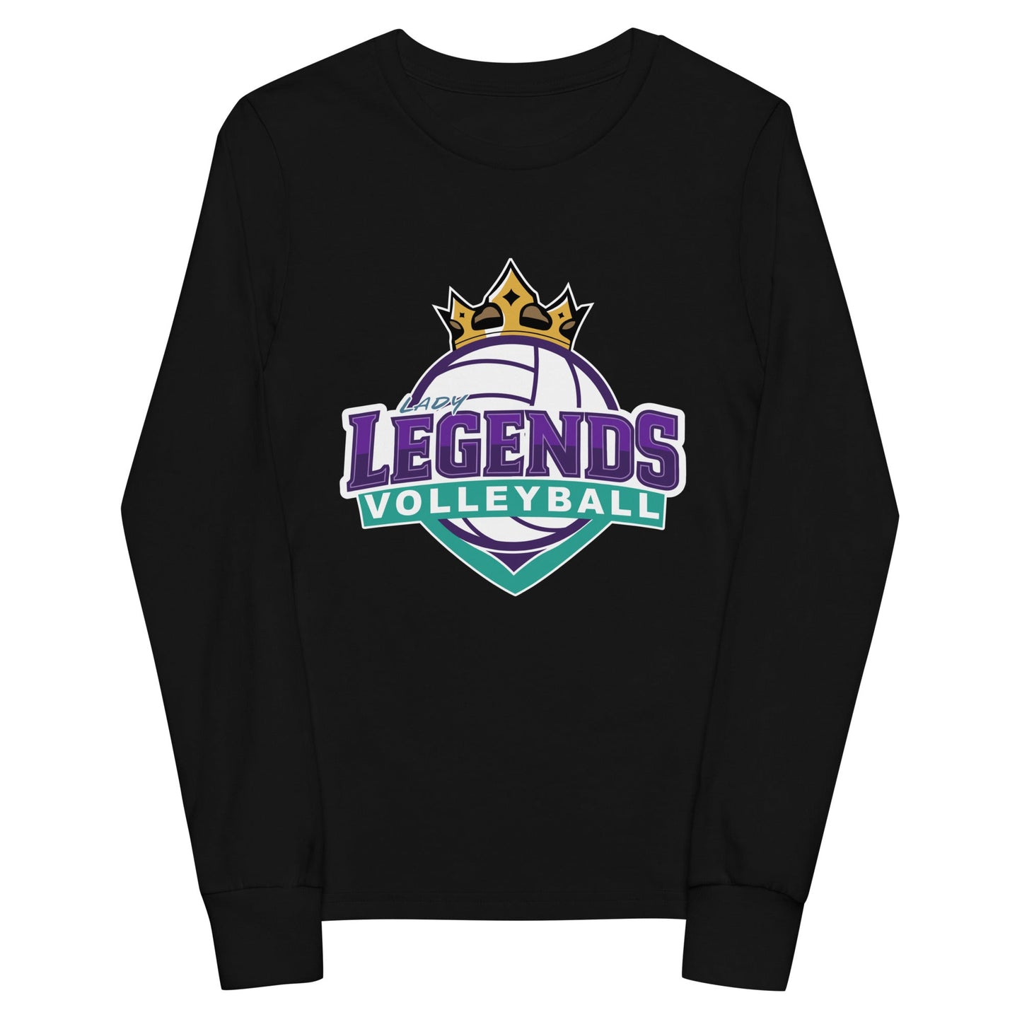 Performance | Youth Long Sleeve T-Shirt | Lady Legends Volleyball | Crown Logo