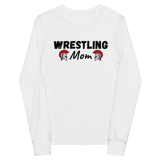 Performance | Youth Long Sleeve T-Shirt | Lafayette Warrior Youth Wrestling | Mom Emblem Logo