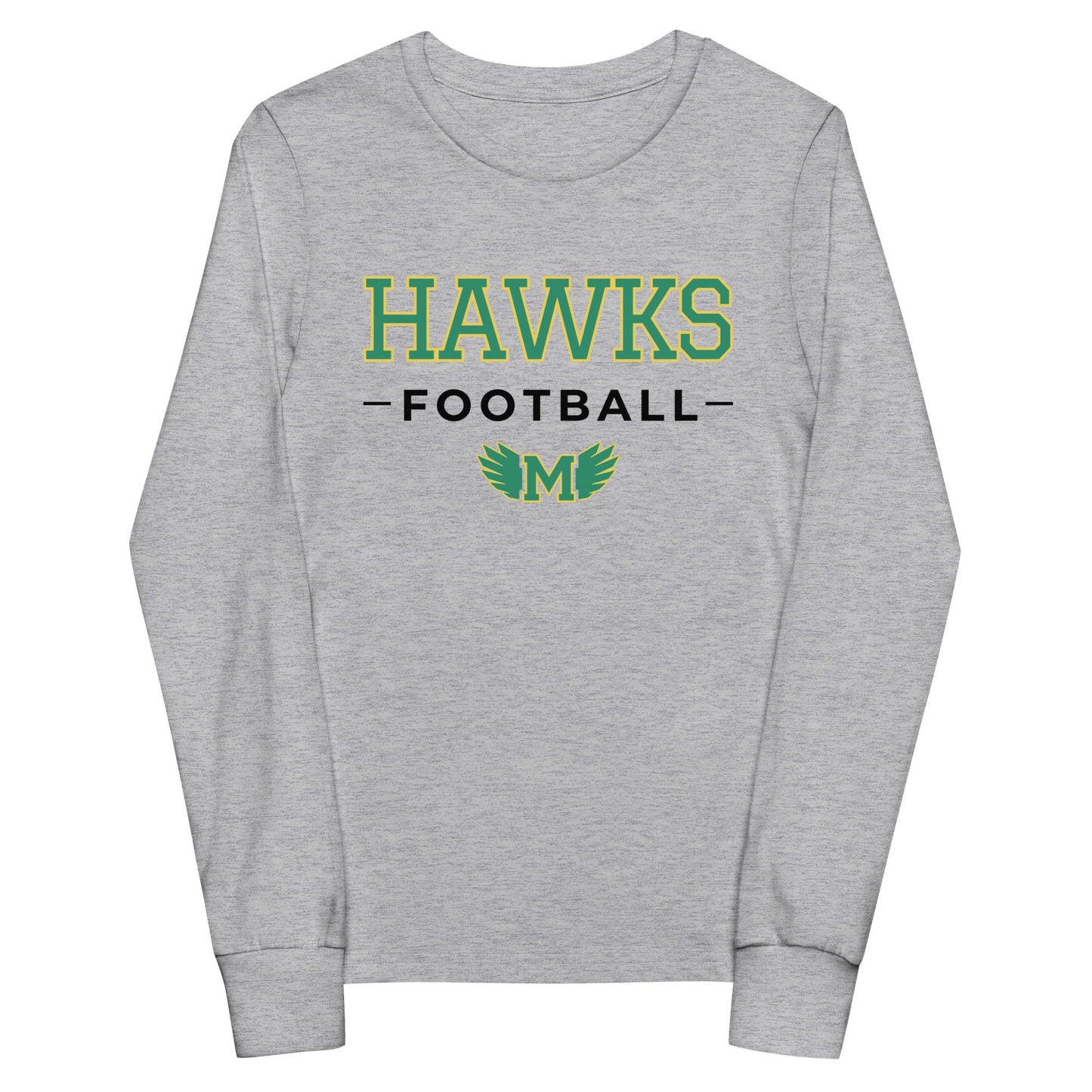Performance | Youth Long Sleeve T-Shirt | Lake Minneola Hawks Football | Mark Logo