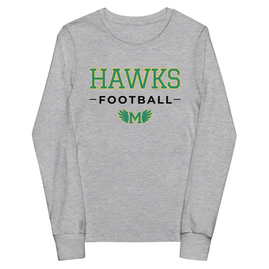 Performance | Youth Long Sleeve T-Shirt | Lake Minneola Hawks Football | Mark Logo