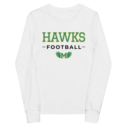 Performance | Youth Long Sleeve T-Shirt | Lake Minneola Hawks Football | Mark Logo