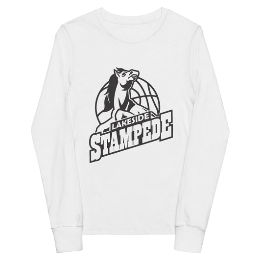Performance | Youth Long Sleeve T-Shirt | Lakeside Stampede | Basketball Mascot Logo