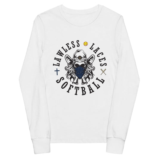 Performance | Youth Long Sleeve T-Shirt | Lawless Laces Softball | Bandana Mascot Logo